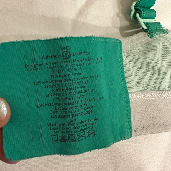 Mint Lululemon Ta-Ta Tamer High Support Bra 34C - Picture 8 of 9